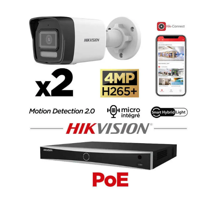 Kit PoE 2 caméras